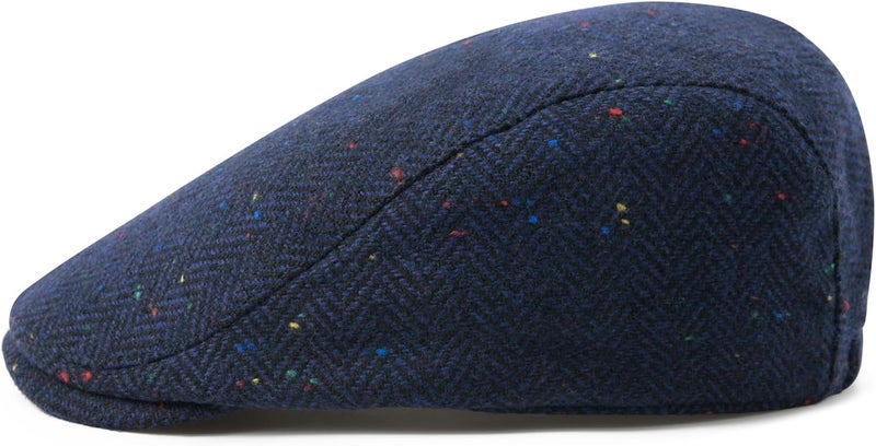 FEINION Men Wool Blend Flat Cap Tweed Newsboy Ivy Hat - Image 2